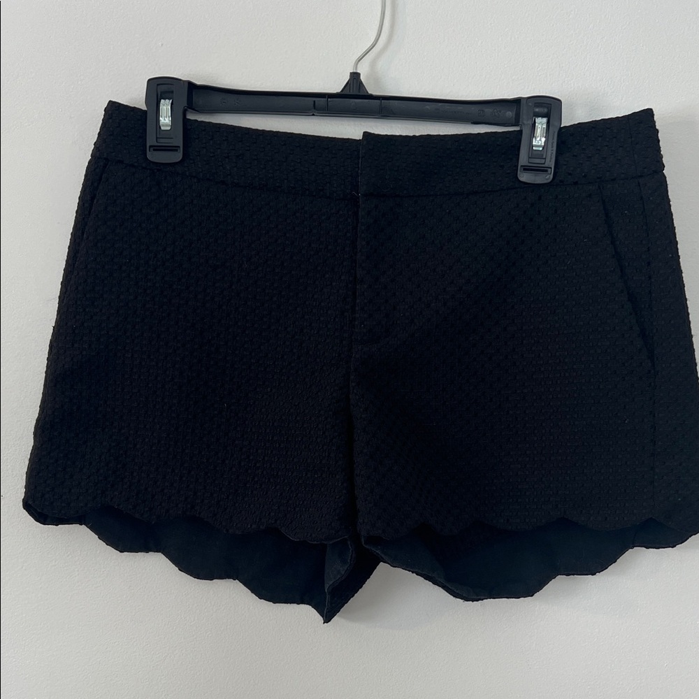 Black Textured Women Shorts